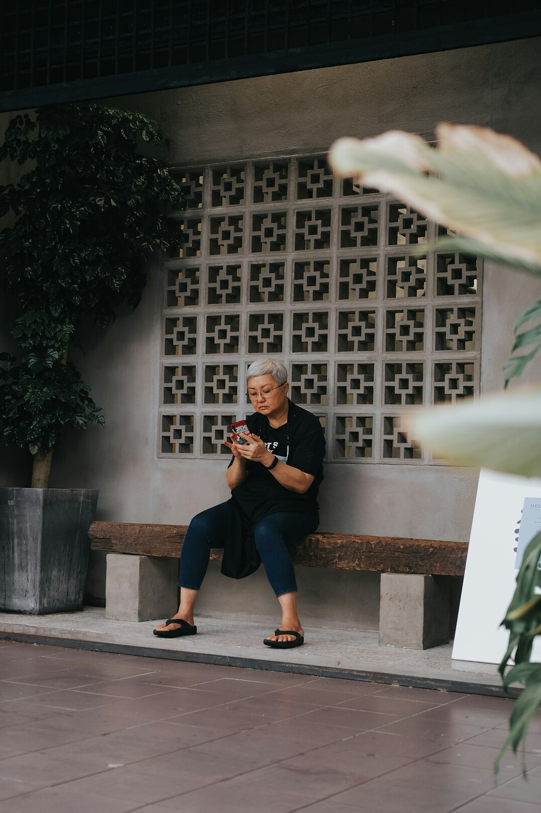 elderly woman doing yoga