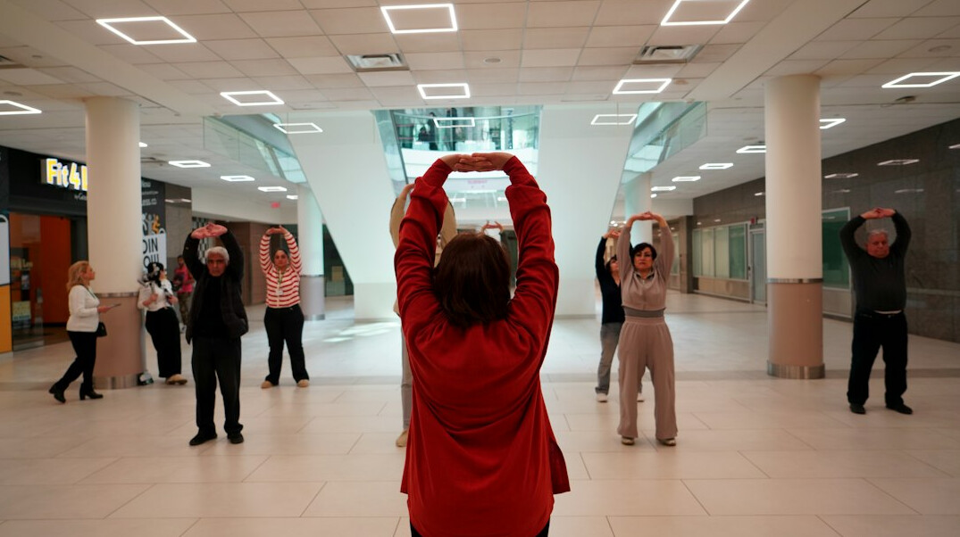 senior group fitness class