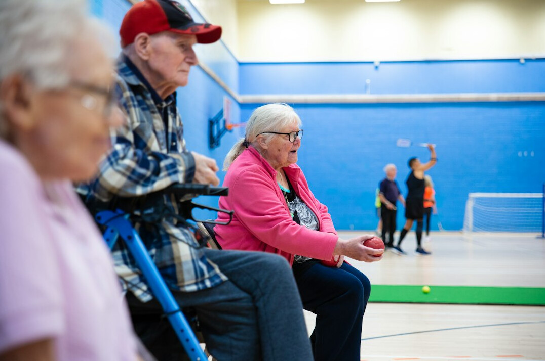 seniors socializing in community center